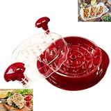 Chicken & Meat Shredder Tool - Manual Pulled Chicken Shredder with Removable Plate, Clear Lid & Brush, Ergonomic Handle, Dishwasher Safe, Anti-Slip Strip, BPA Free, for Pork Beef Chicken (Red)