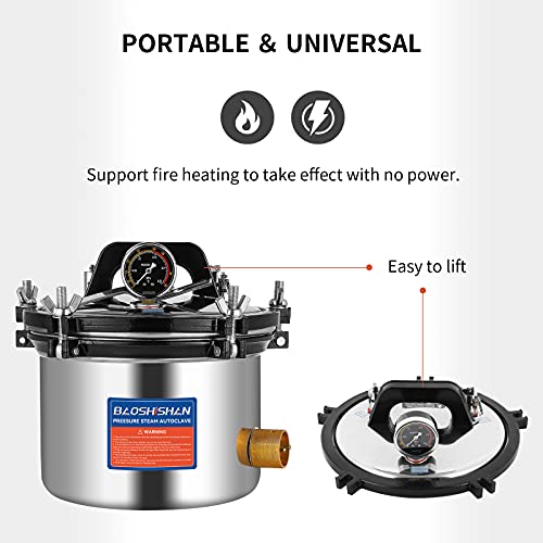 Baoshishan 8L Steam Autoclave 8.4 Qt Stainless Steel Portable Lab Autoclave 1.2Kw 110V #TOP3