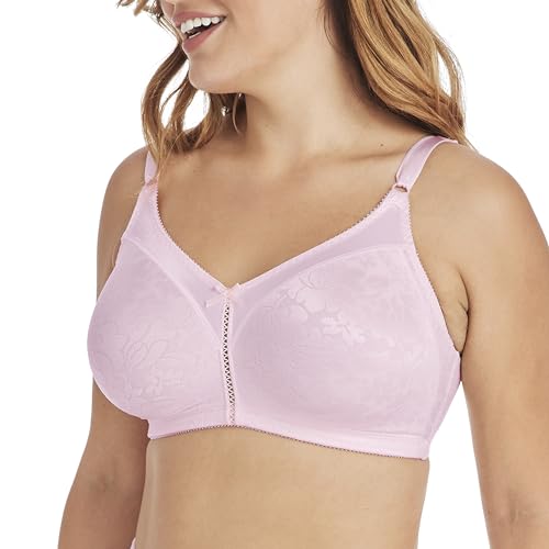 Image of Bali Women's Wireless Lace Bra, Double Support Lace Bras for Women, Stay-in-Place Straps, Full Coverage, Comfortable
