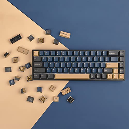 Image of Guffercty kred XDA Profile Minimalist White Keycaps 75 Percent Dye-sub PBT Keyboard Caps with ISO Keys for MAC 60% 65% 75% 96% Mechanical Keyboard (Minimalist-A Japanese) (Blue Samurai)