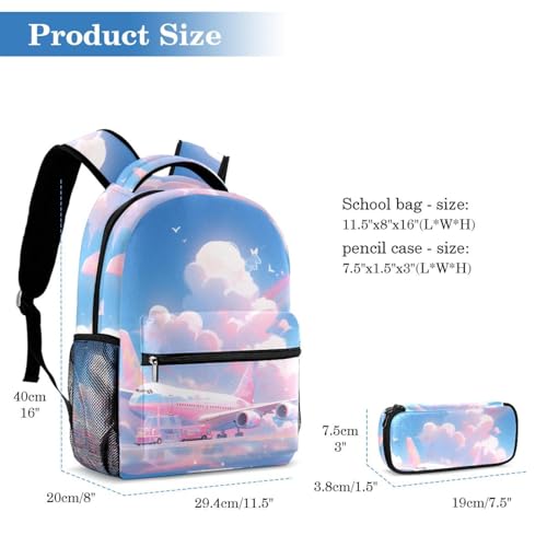 Sac à dos scolaire solide avec trousse fille et garçon - 2