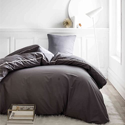 Today Duvet Cover and Pillowcases, Percale, Gray, 240 x 260 cm - Image 3