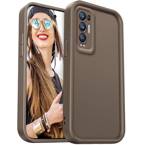 DESSEN Cover per Oppo Find X3 Neo 5G - Silicone Custodia Antiurto Protezione Fotocamera Case Antishock Morbida TPU Bumper Resistente, Marrone