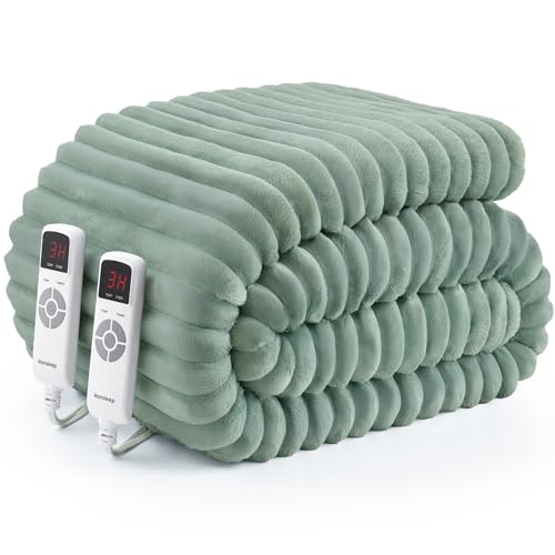 Hansleep Heated Electric Blanket with 9 Levels and Timer