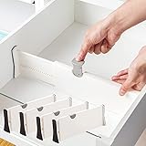 ✅【PRAKTISCHE UND VERSTELLBARE SCHUBLADENTEILER】 Dieses Set beinhaltet 4 rechteckige Trennwände Schubladen aus stabilem Plastik. Die schubladentrenner sind in der Länge von 27,8 cm bis 43,5 cm einstellbar. Es wird empfohlen, Schubladen mit einer Größe von 27,8cm(10,9in) bis 43,5cm(21,3in) zu verwenden.