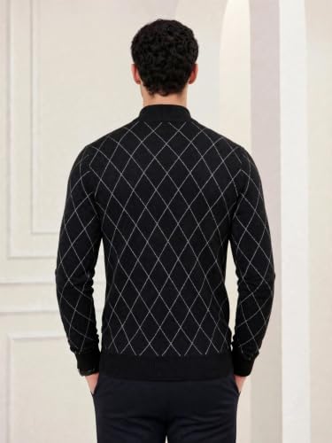 Image of Pivl Men's Winter Half Zip Diamond Sweater