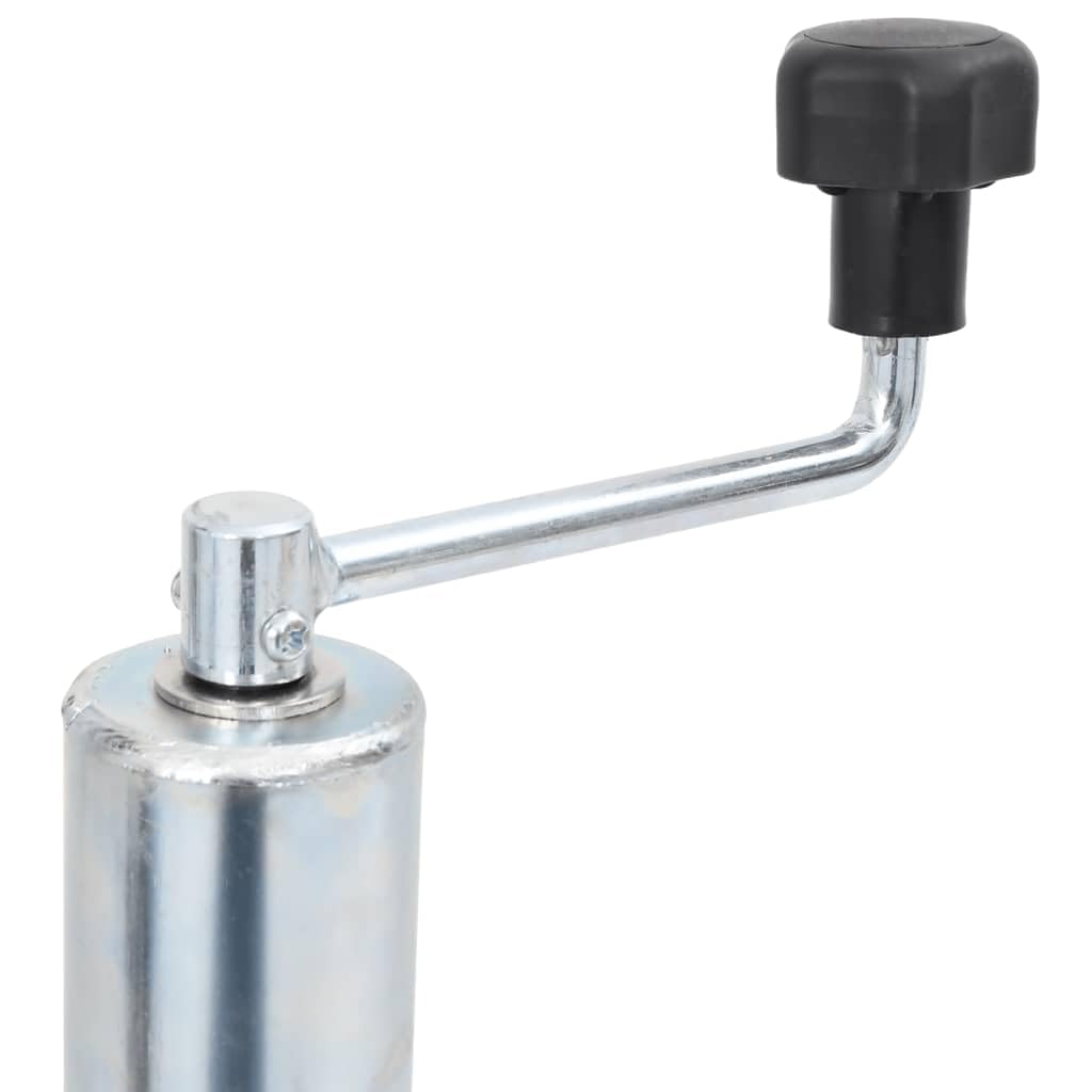 Stützrad 60 mm mit 2 Stützrohren und 3 Klemmen, verstellbar von 63 bis 87,5 cm, verzinkter Stahl, Vollgummireifen für Anhänger