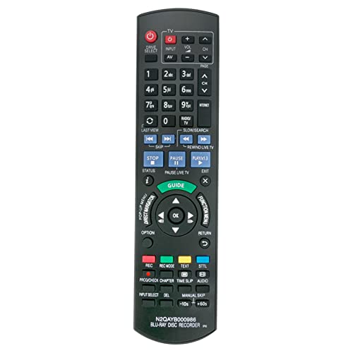 VINABTY N2QAYB000986 Replacement Remote Control fit for Panasonic Blu-ray Disc Player HDD Recorder DMR-BCT940 DMR-BST845 DMR-BST940 DMR-BCT84 DMR-BCT74 DMR-BCT845 DMR-BST740 DMR-BCT74ENK