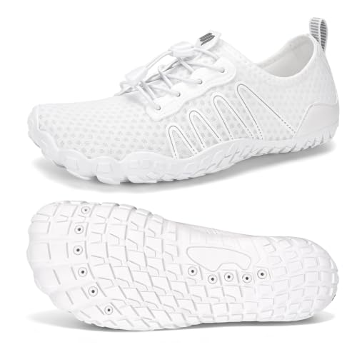 Image of Hike Barefoot Water Shoes for Women Men Footwear, Quick Dry Wide Toe Box Pro Beach Swim Athletic Sports Shoes, Non-Slip Lightweight Aqua Shoe for Pool Hiking Walking Kayaking Diving Surfing