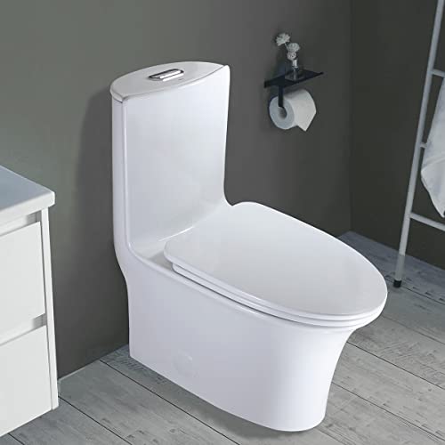 WinZo Elongated One Piece Toilet 3in Dual Flush with Soft