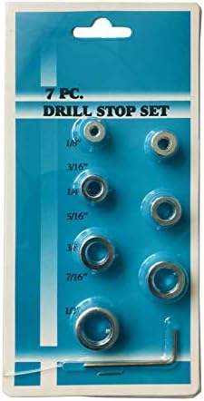 LLDSIMEX Drill Stop Bit Collar 7PCS Set 1/8"-1/2" with Allen Wrench
