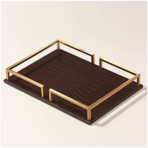 Stylish Black Leather Organizer Tray for Coffee Table, Nightstand & Dresser - Ideal Storage for Keys, Cell Phones & Accessories - Perfect Clutter-Free Solution