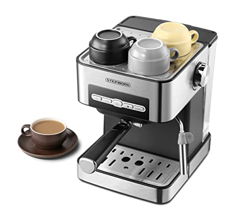 Foto von Steinborg Espressomaschine | Siebträgermaschine | 15 Bar | Siebträger Kaffeemaschine | mit Milchaufschäumer | Cappuccinomaschine | 1,6 Liter Wassertank