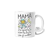 MODELO: Taza grande de café, original y bonita para el desayuno. Perfecta para hacer un regalo. Una de nuestras tazas originales y molonas para regalar. Diseño: Mamá Te Quiero Hasta La Luna Ida Y Vuel