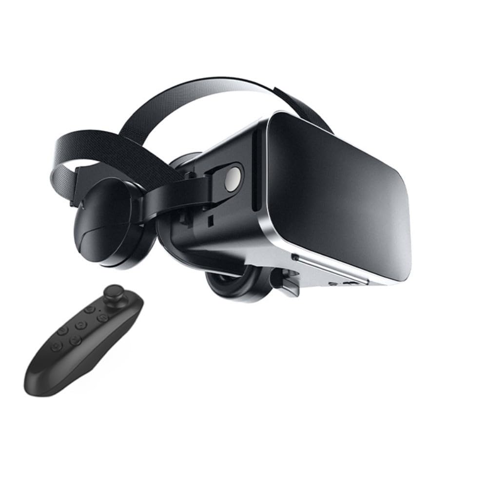 Auriculares VR para teléfonos celulares, gafas 3D inmersivas compatibles con iOS y Android, visor de realidad virtual móvil ABS para juegos y películas, incluye controlador de juego