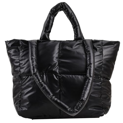 Image of Puffer Hobo Bag for Women Large Quilted Puffy Handbag Lightweight Quilted Carryall Shoulder Bag for Work Travel Gym