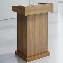 Lectern Podium Stand, Podium Stand Podium Wood Stand Heavy Duty Wooden Conference Debate Stand, Restaurant Reception Desk Hostess Stand, for Church Office School Classroom,Log Color