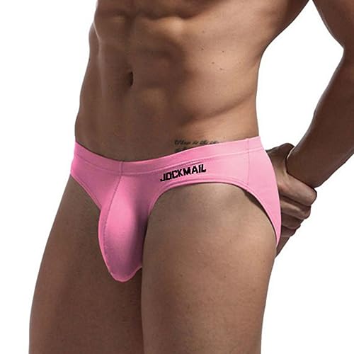 JOCKMAIL Herren-Slip, Baumwolle, Unterwäsche, Tanga, Triangel-Hose, große Tasche, Bikini-Unterhose, 341 Pink, XXL