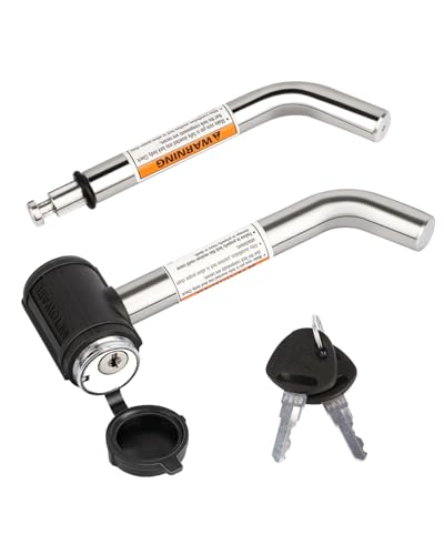 METOWARE Swivel Head Receiver Lock for Class I-IV, 1/2” and 5/8” Dual Bent Pin, Compatible with Most Hitches for Trailer, Truck, Car