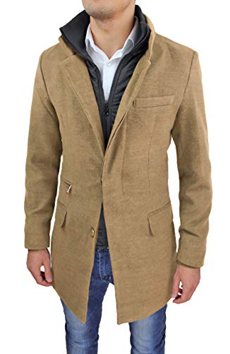 Veste doudoune homme élégante beige slim fit de qualité supérieure