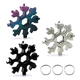 ❄❄【Super Qualität】 Schneeflocke Multi-Tool aus hochwertigem Kohlenstoffstahl, korrosionsbeständige, polierte und polierte Oberfläche, abgerundet und langlebig, nicht leicht zu rosten. Wir haben die 18-in-1-Multifunktion für Schneeflocken für Militärbegeisterte und EDC im Freien oder für tägliche Werkzeuge aufgerüstet