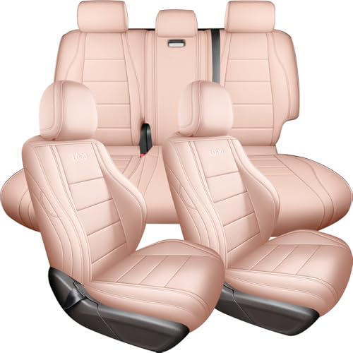 Cobear Housses de siège en Simili Cuir imperméables, adaptées sur Mesure à 98% des Voitures. Protections de siège à Couverture intégrale, résistantes aux Taches, pour SUV et berlines Rose