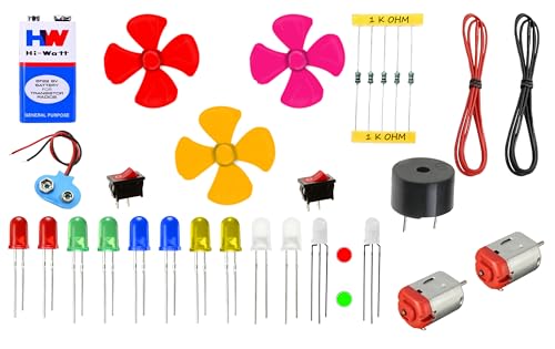 Image of Science Kit | 31 Components | Summer Project Experiment Kit | Art and Craft | Motor Fan Toy Set for Kids | Multicolor