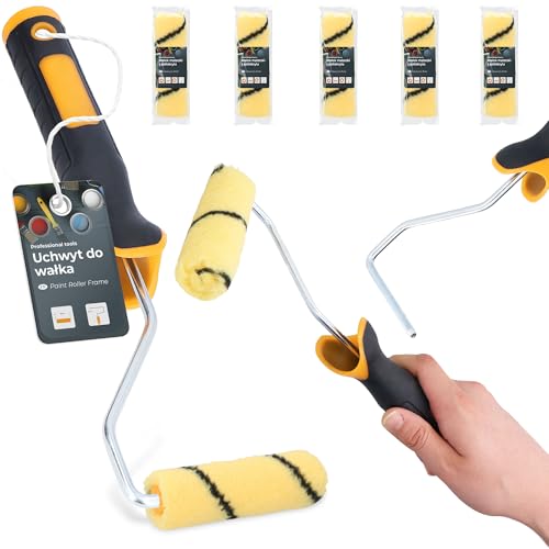 5x Rouleau Peinture 10 cm Recharge Laque Façade Mur Support Outils Peintre Travaux Rénovation Haute Absorption Finition Lisse Application Facile