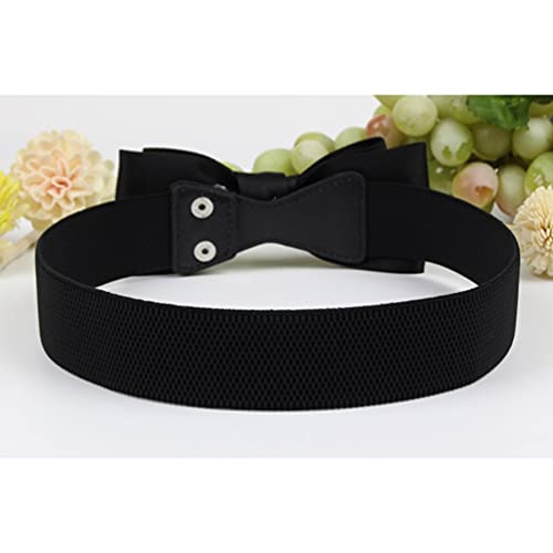 Ladies Women Fashion Bowknot Skinny Waist Belt for Dress Elastic Bow Thin Waist Belt3