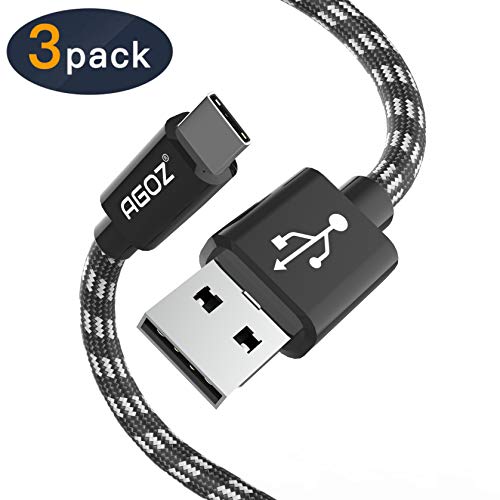 3Pack Usb C Cable, Agoz (10Ft 6Ft 4Ft) Fast Charger Cord For Samsung Galaxy Z Flip 4, Note 20, A02S A03S A12 A13 A14 A21 A23 A32 A42 A51 A52 A53 A71, S10 S21 S22 S23, Motorola One 5G Ace, Moto G Power #TOP7