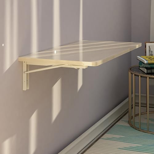 Établi suspendu pliable en bois noble avec étagère de rangement murale