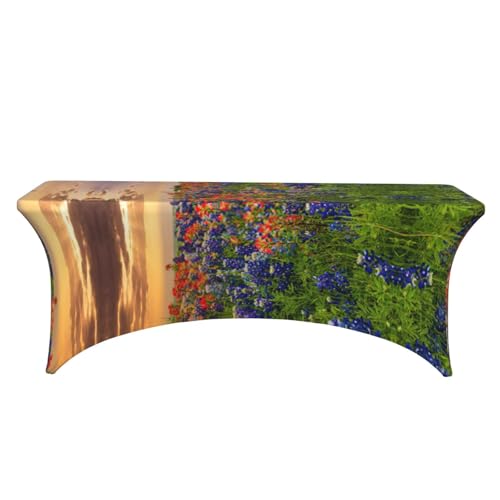 Nappe de table extensible infroissable Texas Bluebonnets 1,8 m
