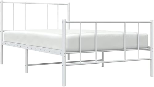 Miniatura 77 de YAFF Marco de cama de metal de 81.5 x 41.3 x 35.4 pulgadas, marco de cama de plataforma de acero resistente con cabecero, no necesita somier, sin