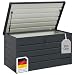 STEELSØN Dorado Gartenbox aus verzinktem Metall 350 Liter – Outdoor Box wasserdicht Anthrazit – Auflagenbox abschließbar mit klappbarem Deckel – Aufbewahrungsbox Garten/Balkon/Terrasse 120x62x63 cm