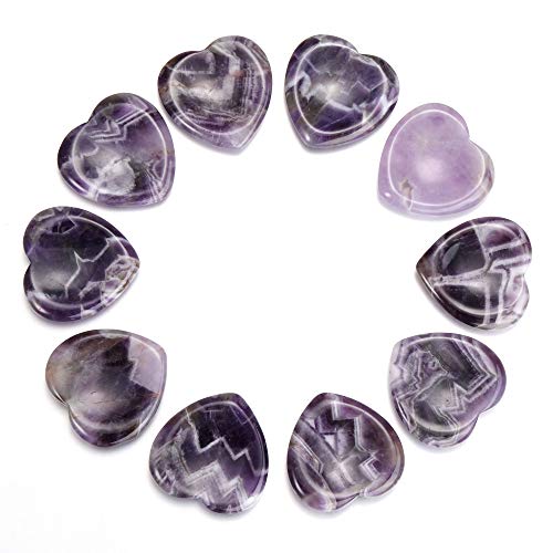 Sunligoo Healing Crystal Amethyst Heart Love Thumb Worry Stone Pocket Palm Gemstones For Anxiety Therapy Geometry Chakra Reiki Balancing #TOP3