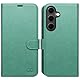 OCASE Handyhülle für Samsung Galaxy S24 FE Hülle Premium Leder Flip Klappbare Klapphülle Stoßfeste Magnetische [Standfunktion] [Kartenfächern] Grhutzhülle für Samsung S24 FE Tasche Grün