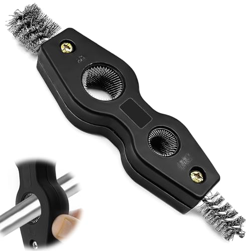 4 in 1 Car Battery Terminal Cleaning Brush, Anti-Rust Auto Battery Cleaner Brush Tool, Universal for Automotive and Marine for Plumbing Installation Soldering Brazing, Car Accessories (Black)