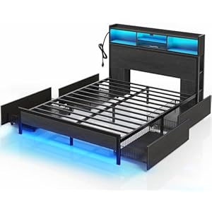 Rolanstar Full Bed Frame with Stora...