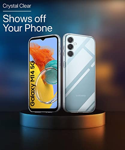 Image of Prolet Silicone Samsung Back Cover Case, Scratch Resistant Protective Crystal Clear Transparent Shock Proof Bumper Back Cover Case for Samsung Galaxy M14 5G-Transparent