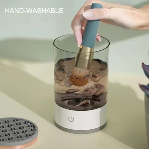 YOZUMD Limpador de pincéis maquiagem elétrico, máquina limpeza grande capacidade, limpador giratório