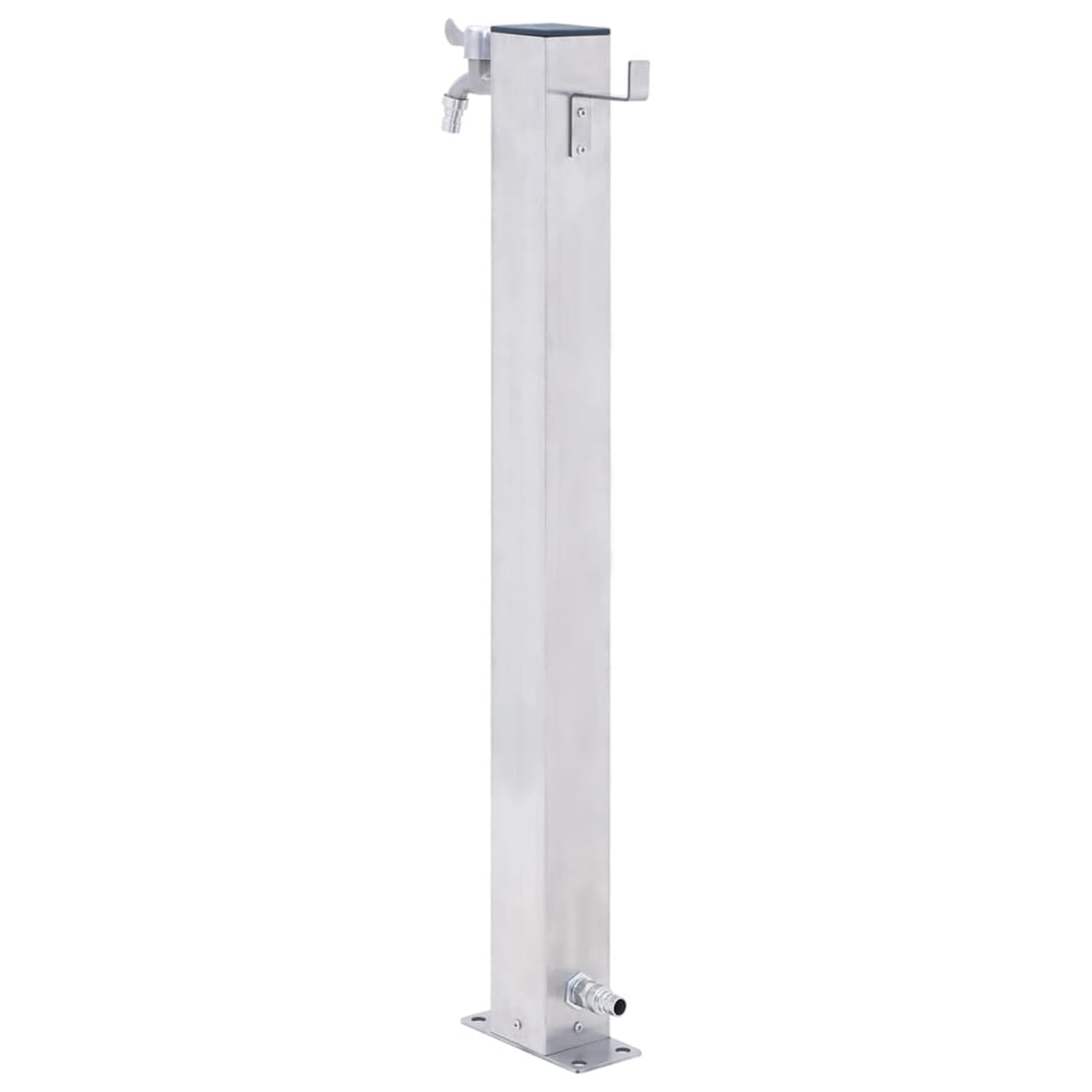 Gecheer Colonna d'Acqua da Giardino, Rubinetto Esterno con Gancio per Tubo, 100 cm, Acciaio Inossidabile e PP, Base Stabile per Irrigazione Esterna, Lavaggio Auto e Cura Animali