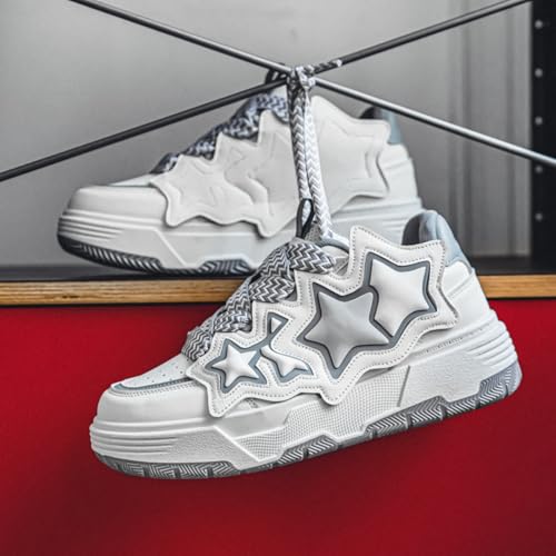 Men’s Fashionable Thick-Soled Skateboard Shoes - Dual-Density EVA Midsole Vulcanized Rubber Toe Cap Honeycomb Mesh Upper Wave-Pattern Outsole - Comfy for Skateboarding, Campus Walking & Street Style2