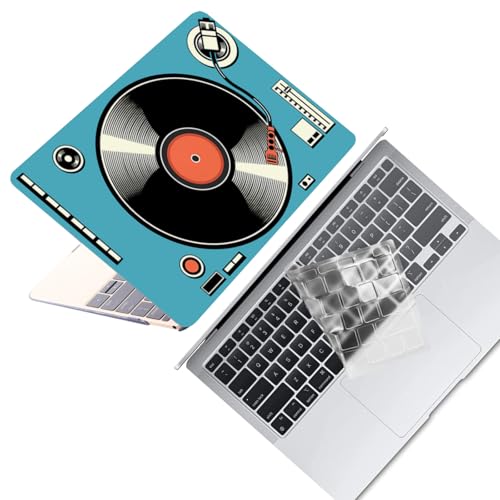 Carcasa MacBook Air 15 M4 M3 M2 rígida con diseño de disco de música 1