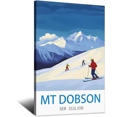Poster Mt Dobson Nouvelle-Zélande pour sublimer votre salon rétro