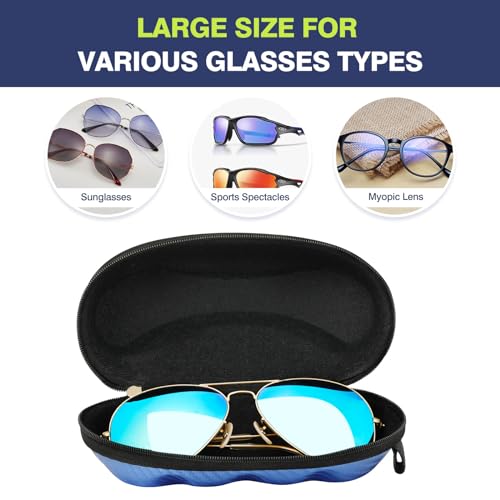 Image of MoKo Semi Hard Shell Sunglasses Case, Unisex Protective Eyeglass Case Glasses Case Holder with Metal Hanging Hook