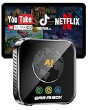Magic AI Box Wireless CarPlay Adapter, Fast Car Video Box Plug & Play, Easy Setup, Supports Netflix/YouTube/TF Card Streaming Equalizers and More for OEM Wired CarPlay/Android Auto Cars (Glossy Black)