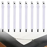 Lotbun Sujeta Sabanas Bajeras 8pcs, Tensores De Sábanas Tensor De Sábanas Ajustable Elastificadores De Sábanas, para Esquinas De Cama, Colchones O Sofás (35-130 Cm)