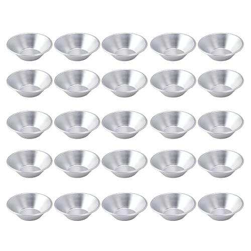 Ejoyous 25 Piezas de Tonos de Cupcake, Aluminio Tartelette Sombreado Groove Groove Forma de Galleta Reutilizable Forma de Budín de Bucle