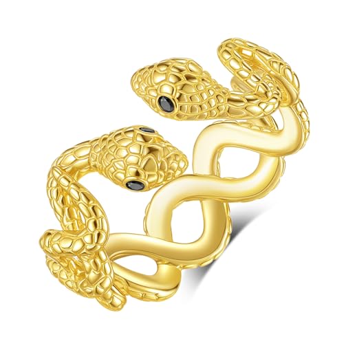 Bague serpent argent 925 massif anneau ouvert minimaliste de luxe