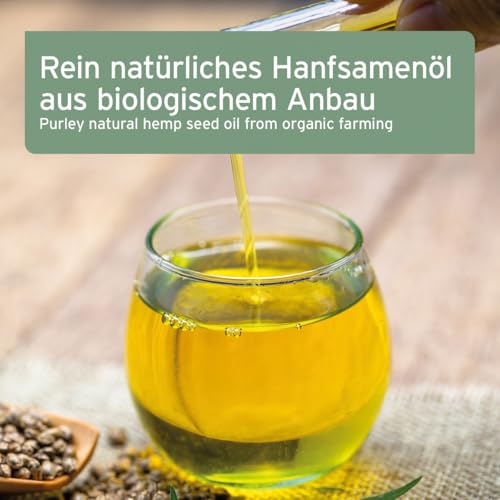 AniForte kaltgepresstes Bio Hanfsamenöl für Hunde & Pferde 1 Liter - 100% reines Barf Öl als Zusatz, Premium Hanfsamenöl, Naturprodukt ohne Zusätze